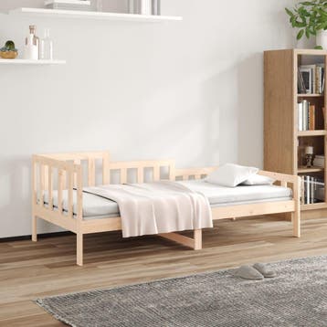 vidaXL Slaapbank zonder matras 80x200 cm massief grenenhout, Eenpersoons, Bruin, Verzenden, Nieuw