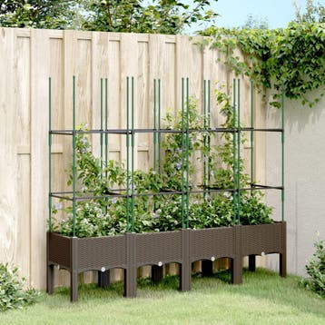 vidaXL Plantenbak met latwerk 160x40x142,5 cm polypropeen, Verzenden, Nieuw, Minder dan 60 cm
