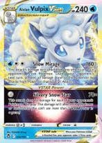 Alolan Vulpix VSTAR 034/195 Silver Tempest, Ophalen of Verzenden, Nieuw, Losse kaart, Foil
