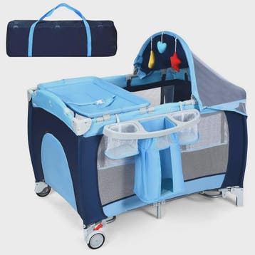 4-in-1 Baby Reisbedje: Wiege, Commode, Speelbox & Muziek - I, Kinderen en Baby's, Verzenden, Nieuw