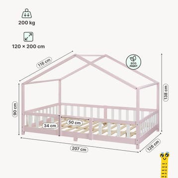 Kinderbed Treviolo met uitvalbeveiliging en matras 120x200 r, Verzenden, Nieuw