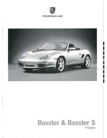 2003 PORSCHE BOXSTER | BOXSTER S PRIJSLIJST NEDERLANDS, Boeken, Nieuw, Porsche, Author