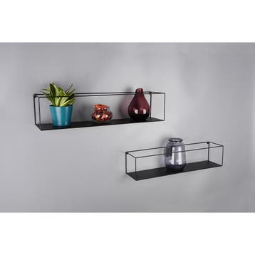 Wandrek - Wandplanken - Livion Asil - 2-delig - Zwart -, Ophalen of Verzenden, Nieuw