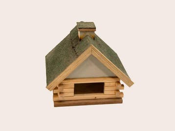Houten vogelhuis villa met groen dak (Vogels, Dier & Design), Ophalen of Verzenden, Nieuw