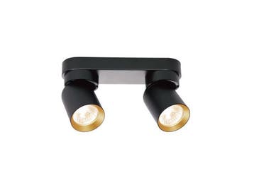 Veiling - 8x GU10 Opbouwspot Armatuur dubbel cilinder zand z, Huis en Inrichting, Lampen | Plafondlampen, Nieuw