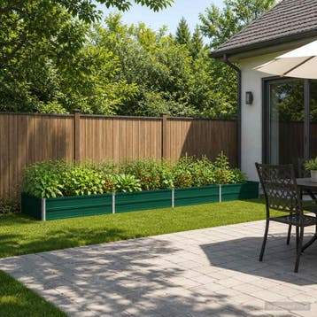 vidaXL Verhoogd Tuinbed Groen 320 x 80 x 24 cm koudgewalst, Minder dan 30 cm, Verzenden, Nieuw, Metaal