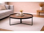 Veiling - Salontafel Hanna natural - Hout - Poot metaal zwar, Huis en Inrichting, Tafels | Salontafels, Nieuw