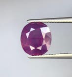 1 pcs Rood, Paars Robijn - 5.00 ct - Gemological Institute, Sieraden, Tassen en Uiterlijk, Edelstenen, Nieuw