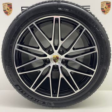 Porsche Cayenne E3 II 21inch RS Spyder zwart/alu met banden, Auto-onderdelen, Ophalen, Gebruikt, Banden en Velgen, 21 inch