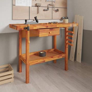 vidaXL Werkbank met lade en bankschroeven 124x52x83 cm, Verzenden, Nieuw