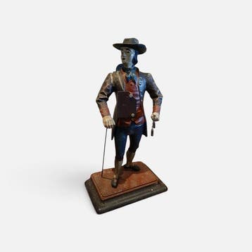 Figurale pendule - Folk Art Uhrentrager cast iron