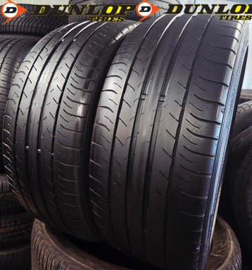 2x 235 45 R18 DUNLOP 5mm €70 P.S GEMONTEERD EN AL, Ophalen, 18 inch, Gebruikt, 235 mm