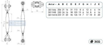 Spanschroef draadspanner M8 Din1478 gaffel gaffel, Doe-het-zelf en Verbouw, Verzenden, Nieuw