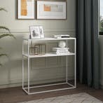 Consoletafel Kuhmo 80x80x30 cm wit [en.casa], Verzenden, Nieuw