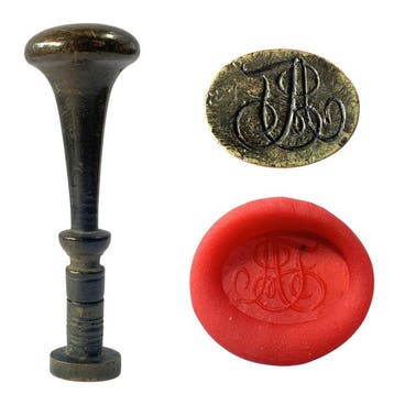 19th Century Elegant Wooden Desk Seal – Monogram Matrix -