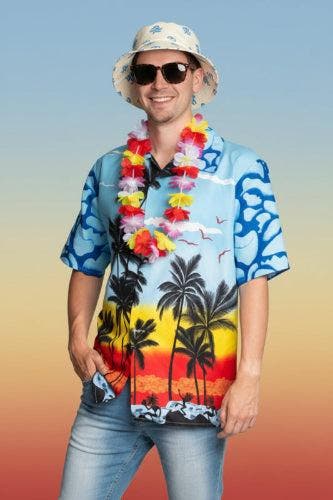 Hawaii Shirt Paradise Blauw | Miami Vice - S/M, Verzenden, Nieuw