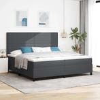 vidaXL LED Box Spring Bed Donkergrijs en Wit 200 x 200 cm, Verzenden, Nieuw, Grijs