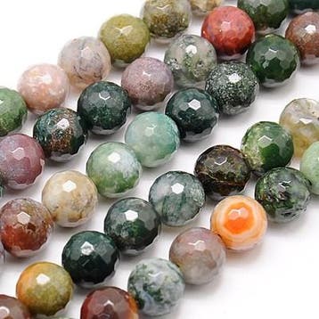 10 x Edelsteen facet kralen rond 8 mm – gat 1 mm – India, Ophalen of Verzenden, Nieuw, Kraal