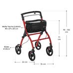 Aluminium Rollator Active - Rood, Verzenden, Nieuw