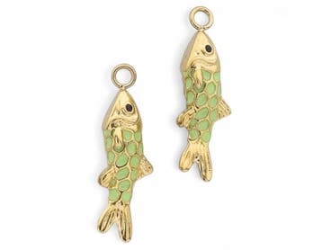 1 x vis bedel licht groen – ca. 36,5 x 12 x 7 mm – oogje, Ophalen of Verzenden, Nieuw, Kraal