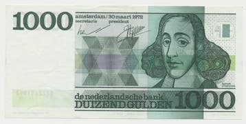 1000 gulden 1972 Spinoza bankbiljet, Ophalen of Verzenden, 1000 gulden, Los biljet