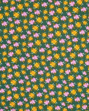 Viscose Poplin Bloemetjes Groen, Nieuw, Groen