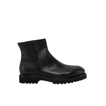 TESTONI - 8 UK - 42 IT - Black Zip Boot Shoes Buffalo Calf /, Nieuw