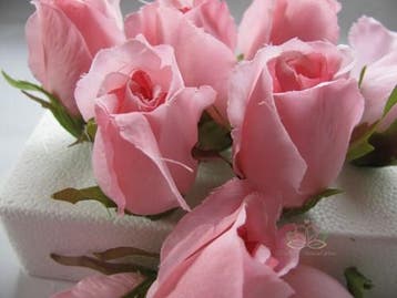 Zijden Roosjes Hot Pink Roze 5-6 cm 10 stuks, Ophalen of Verzenden, Nieuw