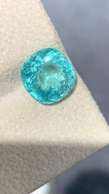 1 pcs Blauw, Groen Paraiba toermalijn - 6.30 ct -, Nieuw
