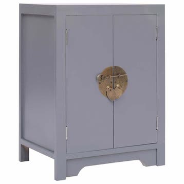 vidaXL Nachtkastje 38x28x52 cm paulowniahout grijs, Minder dan 45 cm, Verzenden, Nieuw, Minder dan 55 cm