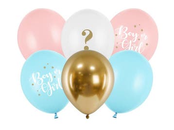 Gender Reveal Geboorte Ballonnen Mix (6st), Ophalen of Verzenden, Nieuw