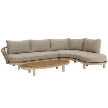 Bermuda organische hoek loungeset 3 delig latte, Tuin en Terras, Tuinsets en Loungesets, Ophalen of Verzenden, Nieuw