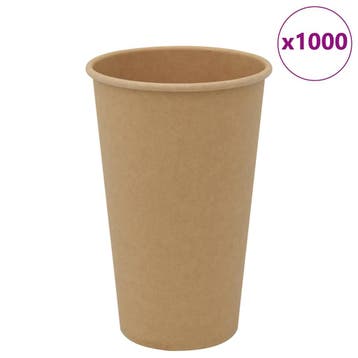 vidaXL Papieren koffiekopjes 1000 st 16oz 400 ml bruin, Verzenden, Nieuw