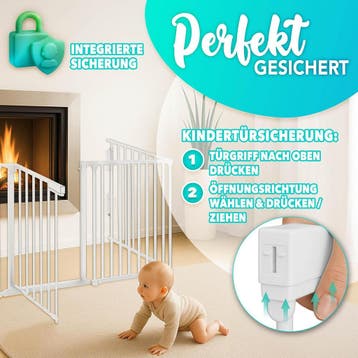Veiligheidshek - Haardscherm - Hondenhek - 360 cm - Wit - KI, Verzenden, Zo goed als nieuw