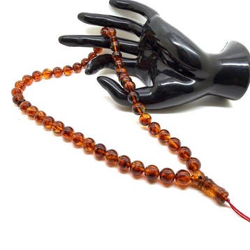 Tesbih gebedssnoer met ronde kralen 10 mm, 27,58 g -