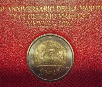 Vaticaan. 2 Euro 2024 Guglielmo Marconi (Zonder