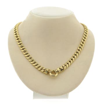 Robuust gouden gourmet schakelcollier (Ketting), Sieraden, Tassen en Uiterlijk, Kettingen, Ophalen of Verzenden, Gebruikt, Goud