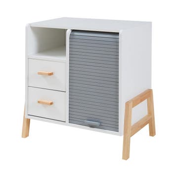 Dressoir Kvaefjord sideboard wit grijs en naturel 66x60x40 c, Verzenden, Nieuw