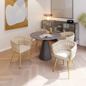 Set eetkamerstoelen Astano fluweel, knoopdesign, Verzenden, Nieuw