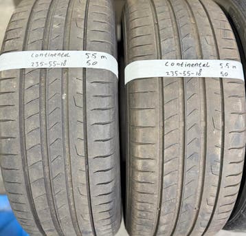 2x 235-55-18 Continental Zomer 2x5.5mm €50 PerBand 235 55 18, Auto-onderdelen, Ophalen, 18 inch, Gebruikt, 235 mm
