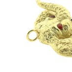 Gouden hanger van een olifant met carneool (Hanger of bedel), Ophalen of Verzenden, Gebruikt, Goud, Overige merken