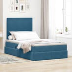 vidaXL Opbergbed met LED met matras met LED Blauw 120 x 190, Verzenden, Nieuw, Blauw, Stof