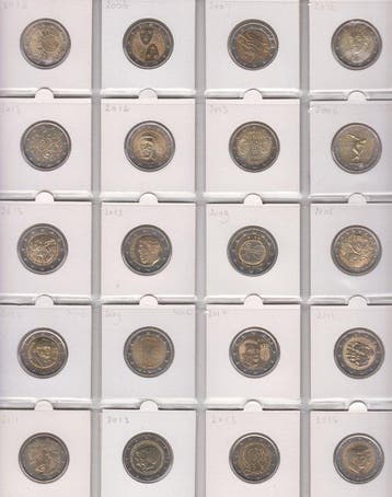 Europa. 2 Euro 2004/2014 (20 verschillende) (Zonder