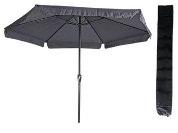 Parasol Gemini Donkergrijs/Antraciet Ø300cm | met Gratis, Ophalen of Verzenden, Nieuw