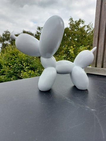 Beeld, balloon dog white - 28 cm - polyresin