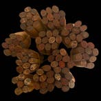 Lot van 112 Japanse houten hanko-naamstempels –
