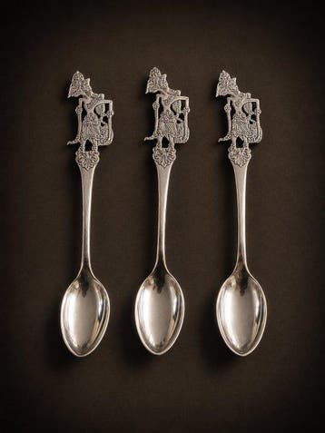 Theelepel (3) - .925 zilver - Wayang Teaspoons silver