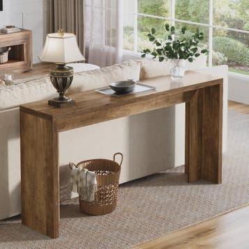 Tribesigns 140cm Farmhouse Console Tafel met Opbergruimte -, Verzenden, Nieuw