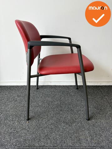 Vergaderstoel - Ahrend 320 - nieuw rood kunstleer - antracie, Vergader- of Presentatieruimte, Ophalen of Verzenden, Gebruikt, Stoel
