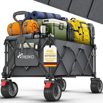 TRESKO® Bolderkar, opvouwbaar, 215 l, met rem, inklapbaar, 1, Verzenden, Zo goed als nieuw